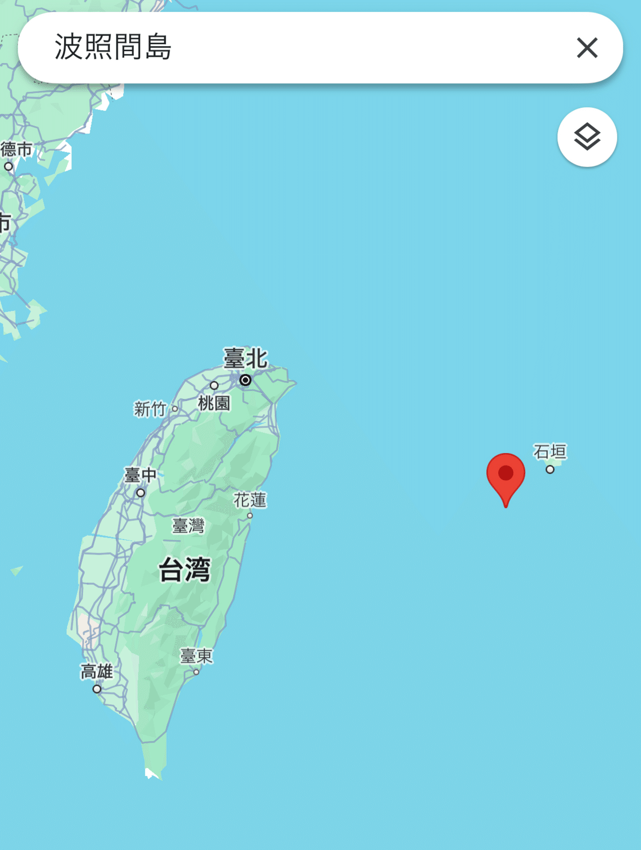 波照間島と台湾の位置関係マップ